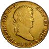 Image 1 : BOLIVIA, Potosí, gold bust 8 escudos, Ferdinand VII, 1824 PJ, rare, NGC AU details / repaired, ex-Al