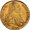 Image 1 : BOLIVIA, Potosí, gold bust 4 escudos, Charles IV, 1791 PR, laureate bust, very rare, NGC AU 53, ex-A