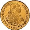 Image 1 : BOLIVIA, Potosí, gold bust 4 escudos, Charles IV, 1807 PJ, rare, NGC AU details / obv scratched, ex-
