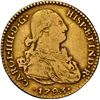 Image 1 : BOLIVIA, Potosí, gold bust 2 escudos, Charles IV, 1793 PR, very rare, NGC VF 25, finest and only exa