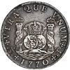 Image 1 : BOLIVIA, Potosí, pillar 8 reales, Charles III, 1770 JR, no dot after CAROLVS, ex-Brameld.