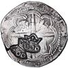Image 2 : BRAZIL, 600 reis, Afonso VI, crowned-600 countermark (1663) on a Potosí, Bolivia, cob 8 reales, Phil
