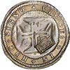 Image 2 : BRAZIL, 500 reis, Pedro II, crowned-500 countermark (1688) on a Lisbon, Portugal, cruzado (400 reis)