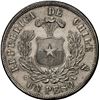 Image 2 : CHILE, Santiago, "condor" peso, 1875, N-M on ground, NGC MS 61 (Colección Val y Mexía Label).