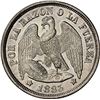 Image 1 : CHILE, Santiago, "condor" peso, 1883, flat-top 3 restrike, coin alignment, NGC MS 64 (Colección Val 