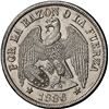 Image 1 : CHILE, Santiago, "condor" peso, 1886/5, NGC UNC details / cleaned (Colección Val y Mexía Label).
