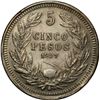 Image 2 : CHILE, Santiago, pattern 5 pesos, 1927, milled edge, PCGS SP AU details / cleaned.