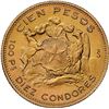 Image 2 : CHILE, Santiago, gold 100 pesos (10 condores), 1962, NGC MS 65.