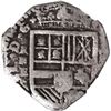 Image 1 : COLOMBIA, Cartagena, cob 4 reales, Philip IV, assayer E below mintmark RN to left (1620s), NGC VF 20