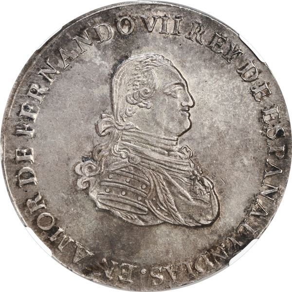 COLOMBIA, Bogotá, 8 reales-sized proclamation medal, Ferdinand VII (bust of Charles IV), 1808, from