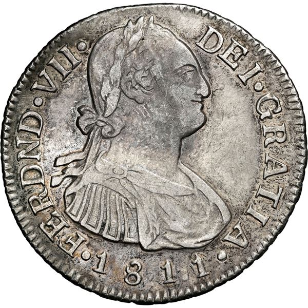 COLOMBIA, Popayán, bust 2 reales, Ferdinand VII, 1811/0 J•F, NGC XF 45, ex-Becerra.