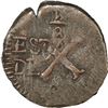 Image 2 : COLOMBIA, Cartagena, copper ½ real, Ferdinand VII, struck over a Cartagena provisional ½ real, no da