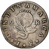 Image 2 : COLOMBIA, Bogotá (Cundinamarca), 2 reales, 1821 JF, no BA, stars on reverse, NGC VF details / cleane