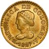Image 1 : COLOMBIA, Bogotá, gold 1 peso, 1827 RR, medal alignment, ex-JEAS.
