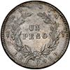 Image 2 : COLOMBIA, Bogotá, 1 peso, 1857, NGC AU details / cleaned, "top pop," ex-Toulemonde.