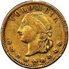 Image 1 : COLOMBIA, Medellín, gold 5 pesos, 1864, COLOMBIA, large stars, very rare, NGC VF details / cleaned, 