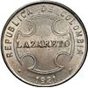 Image 1 : COLOMBIA, Bogotá, copper-nickel 5 centavos, 1921-H, Lazareto, NGC MS 65, finest and only example in 