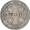 Image 1 : COLOMBIA, Bogotá, copper-nickel 1 centavo, 1921-RH, Lazareto, NGC AU details / cleaned, finest and o