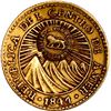 Image 1 : COSTA RICA, gold 1 escudo, double lion countermark (Type VI, 1849-57) on a Central American Republic