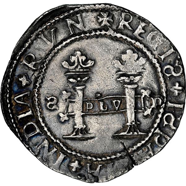 SANTO DOMINGO, 4 reales, Charles-Joanna, "Early Series," assayer F to left, mintmark backwards-S to