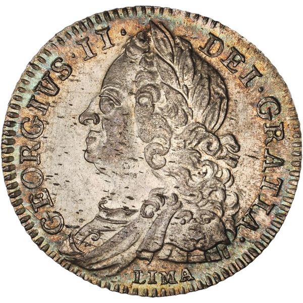 GREAT BRITAIN, London, England, sixpence, George II, 1746, with LIMA below bust, PCGS MS65.
