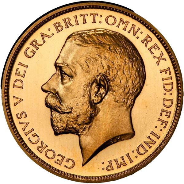 GREAT BRITAIN, London, gold proof 2 pounds, George V, 1911, PCGS PR65 Cameo.