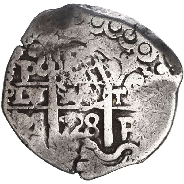 GUATEMALA, Guatemala City, 8 reales, sun-over-mountains countermark (Type II, 1839) on a Potosí, Bol