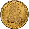 Image 1 : MEXICO, Mexico City, gold bust 8 escudos, Philip V, 1744 MF, NGC AU 55.
