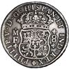 Image 2 : MEXICO, Mexico City, pillar 8 reales, Philip V, 1733 MF, small crown above globes, three mouldings a