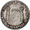 Image 1 : MEXICO, Mexico City, pillar 8 reales, Philip V, 1746 MF, with Brahman bull in floral wreath counterm