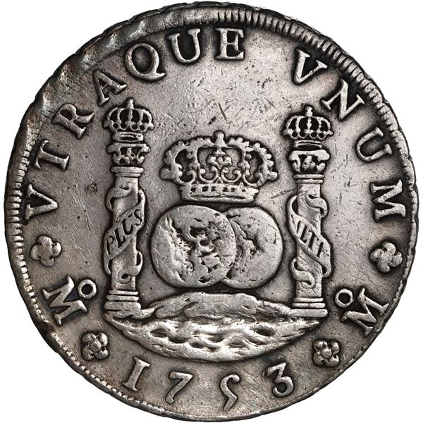 MEXICO, Mexico City, pillar 8 reales, Ferdinand VI, 1753/2 MF, ex-Brameld.