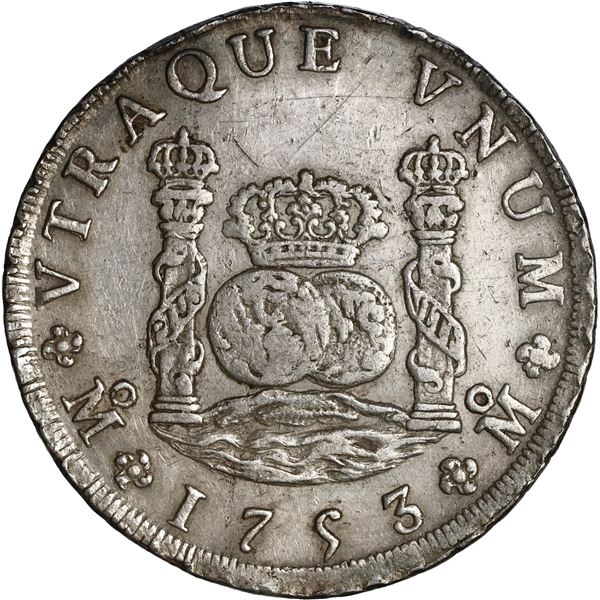 MEXICO, Mexico City, pillar 8 reales, Ferdinand VI, 1753 MF, ex-Brameld.
