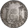 Image 1 : MEXICO, Mexico City, pillar 8 reales, Charles III, 1761 MM, cross below I, old globes with arc below