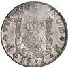 Image 1 : MEXICO, Mexico City, pillar 8 reales, Charles III, 1764 MF, crown with lower arc above globes, ex-Br