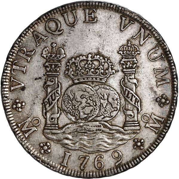 MEXICO, Mexico City, pillar 8 reales, Charles III, 1769 MF, ex-Brameld.