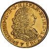 Image 1 : PERU, Lima, gold bust 8 escudos, Ferdinand VI, 1752 J, first bust, NGC UNC details / cleaned, ex-Alm