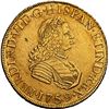 Image 1 : PERU, Lima, gold bust 8 escudos, Ferdinand VI, 1759 JM, second bust, NGC AU 55, ex-Almenara.