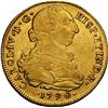Image 1 : PERU, Lima, gold bust 8 escudos, Charles IV transitional (bust of Charles III, ordinal IV), 1790 IJ,