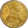 Image 1 : PERU, Lima, gold bust 8 escudos, Ferdinand VII transitional ("imaginary" bust), 1809 JP, NGC AU deta