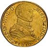 Image 1 : PERU, Lima, gold bust 8 escudos, Ferdinand VII transitional ("imaginary" bust), 1810 JP, NGC MS 61, 