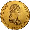 Image 1 : PERU, Lima, gold bust 8 escudos, Ferdinand VII, 1813 JP, small bust, NGC AU details / cleaned, ex-Al