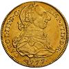 Image 1 : PERU, Lima, gold bust 4 escudos, Charles III, 1777 MJ, rare, NGC AU details / obv cleaned, ex-Sellsc