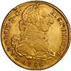 Image 1 : PERU, Lima, gold bust 4 escudos, Charles III, 1785 MI, rare, NGC XF details / damaged, ex-Almenara.