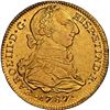 Image 1 : PERU, Lima, gold bust 4 escudos, Charles III, 1787 MI, rare, NGC AU 55, finest and only example in N