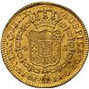 Image 2 : PERU, Lima, gold bust 4 escudos, Charles IV transitional (bust of Charles III, ordinal IV), 1789 IJ,