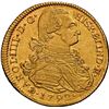Image 1 : PERU, Lima, gold bust 4 escudos, Charles IV, 1792 IJ, Lima-style bust, rare, NGC AU details / obv cl