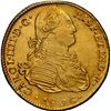 Image 1 : PERU, Lima, gold bust 4 escudos, Charles IV, 1806 JP, rare, NGC AU details / cleaned, ex-Almenara.