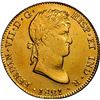 Image 1 : PERU, Lima, gold bust 4 escudos, Ferdinand VII, 1821 JP, rare, NGC AU details / removed from jewelry