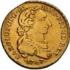 Image 1 : PERU, Lima, gold bust 2 escudos, Charles III, 1767 JM, second bust ("rat nose"), very rare, NGC XF d