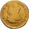 Image 1 : PERU, Lima, gold bust 2 escudos, Charles IV transitional (bust of Charles III, ordinal IV), 1789 IJ,